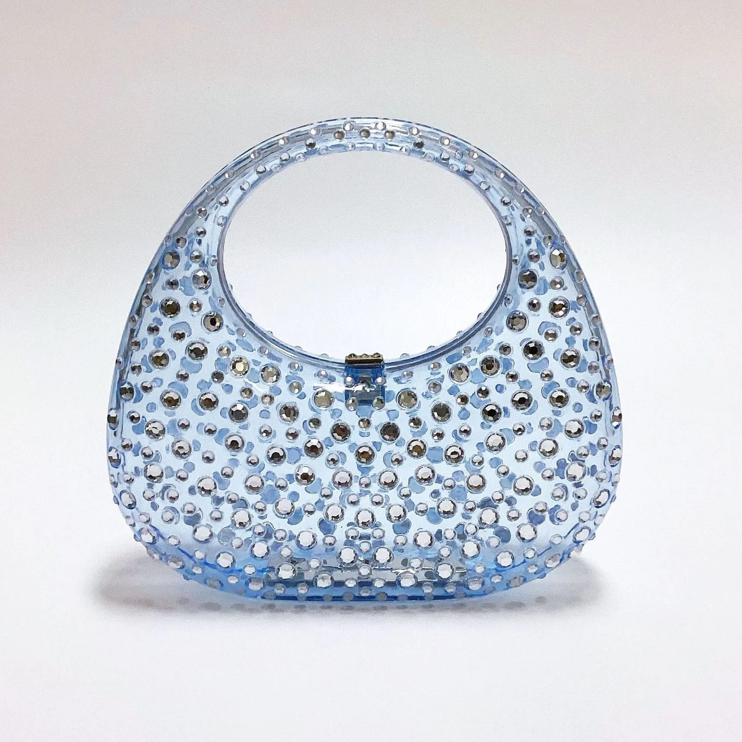 Diamanté Mini Acrylic Handbag - Rainbow/Blue/Lime