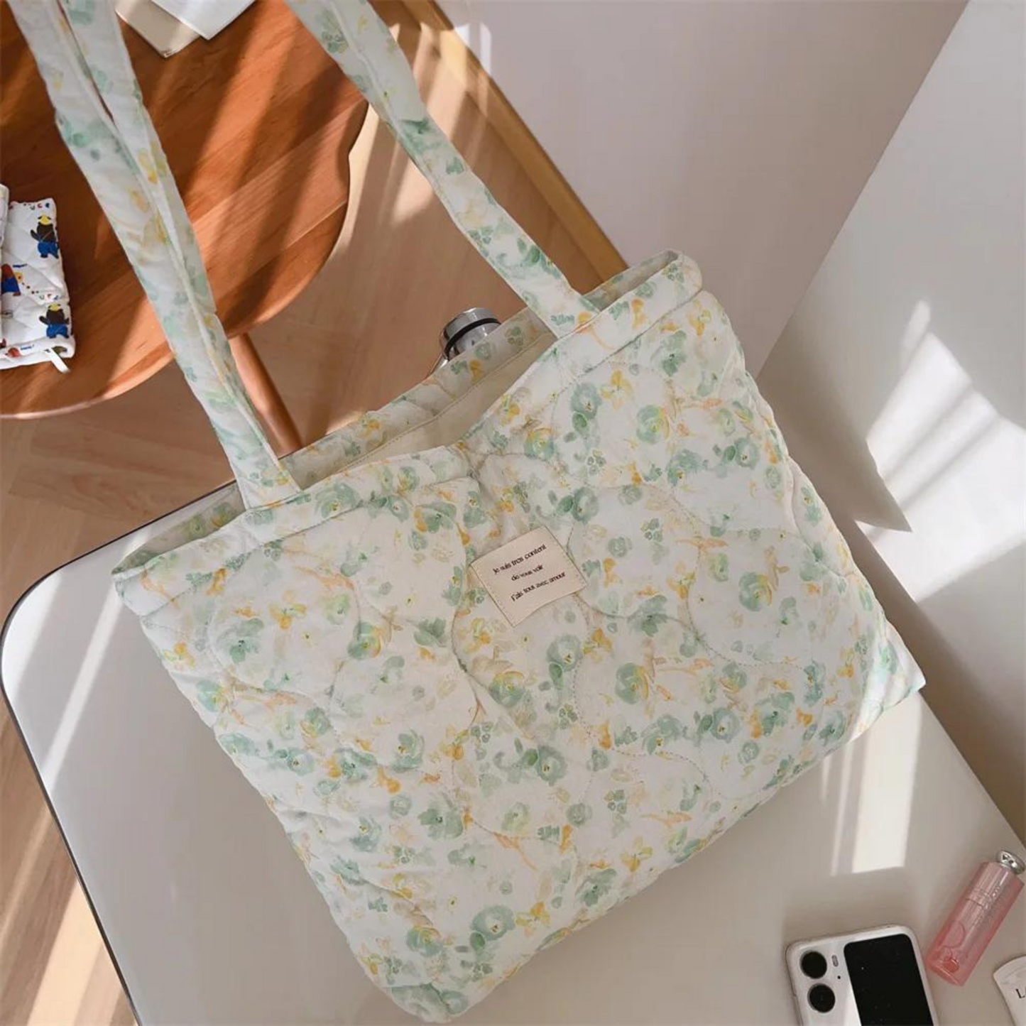 Floral Quilted Tote Bag - All Colours