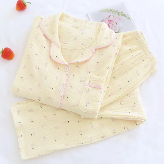 Pink & Yellow Ditsy Floral Pyjamas CreativeFemininity