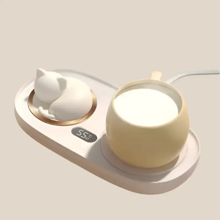 Cute Coffee Warmer & Cat Night Light CreativeFemininity