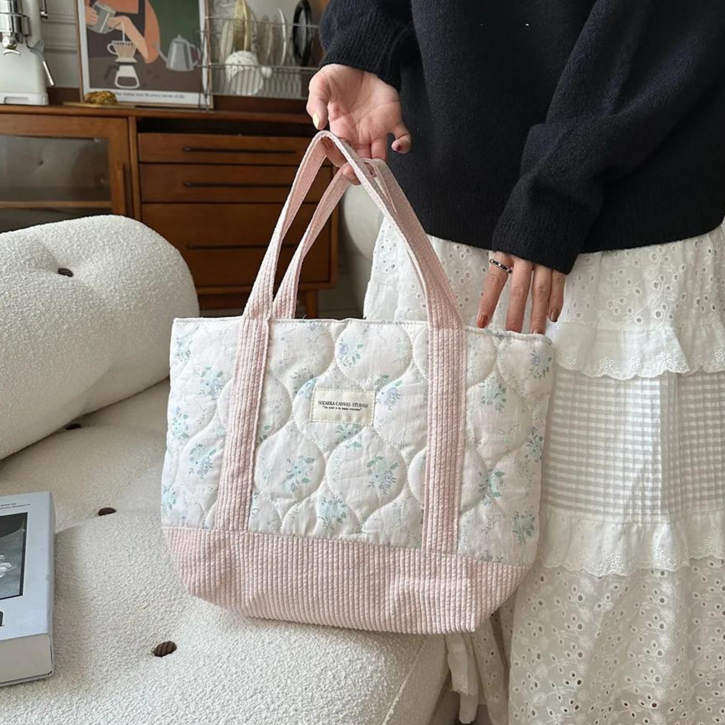patchwork tote handbag