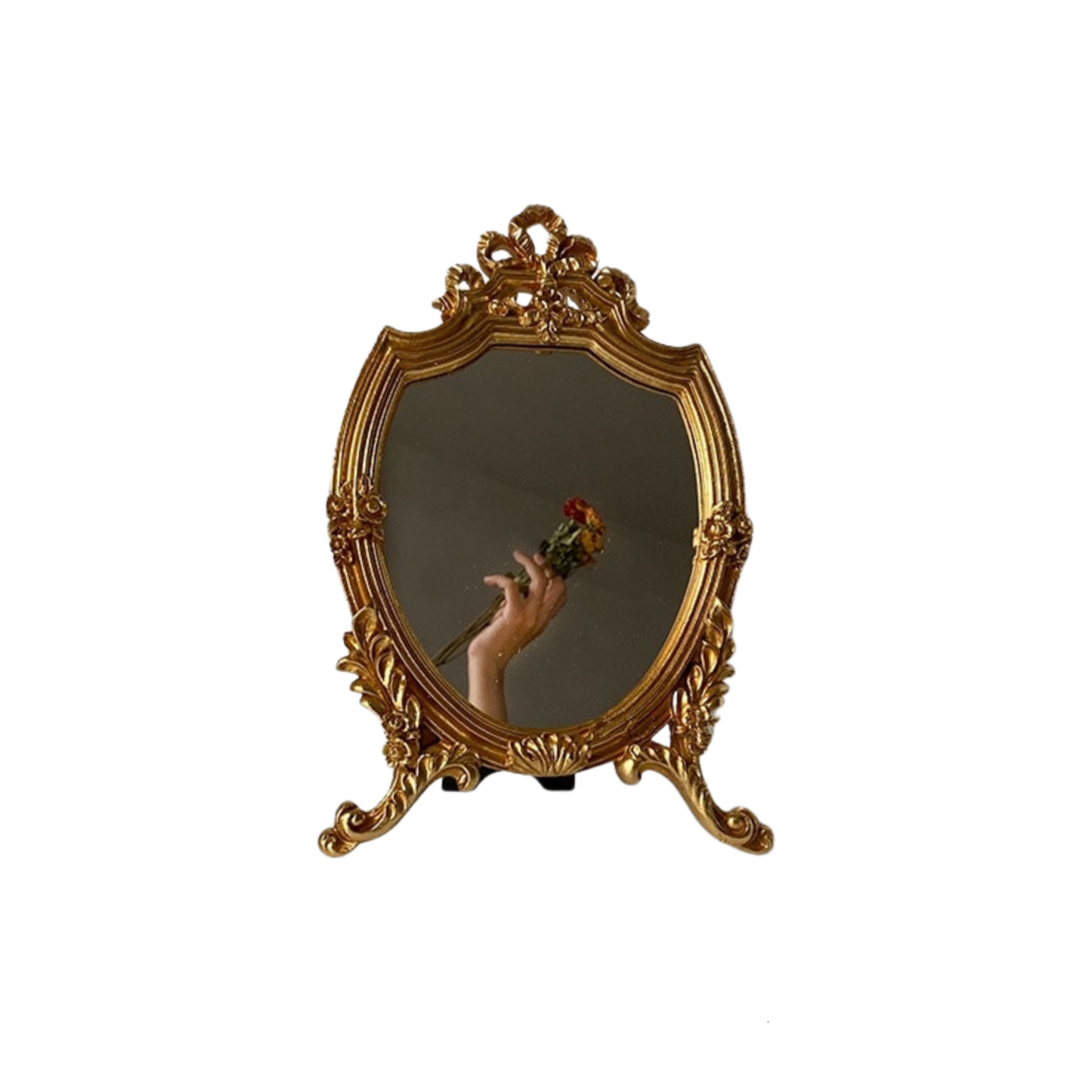 gold rococo vanity mirror
