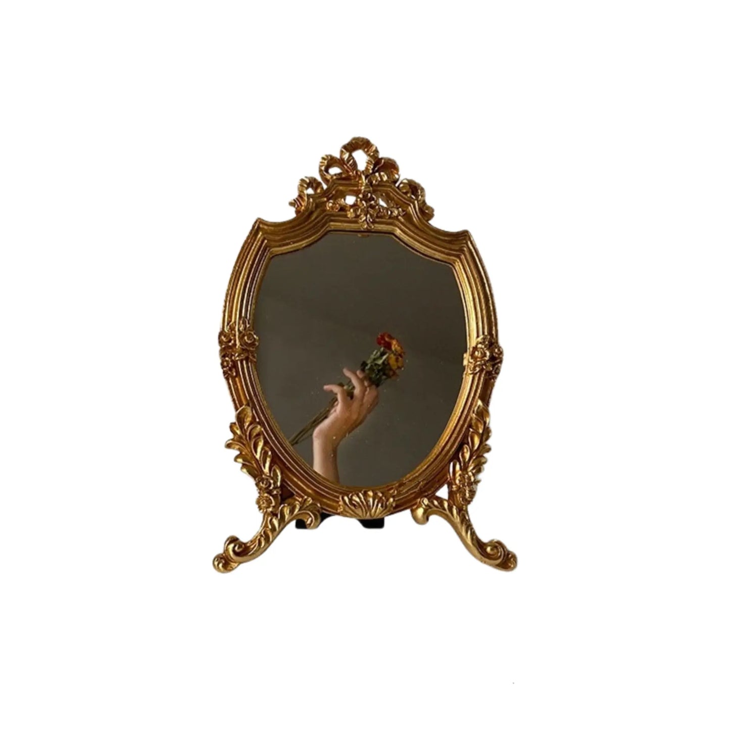gold rococo vanity mirror