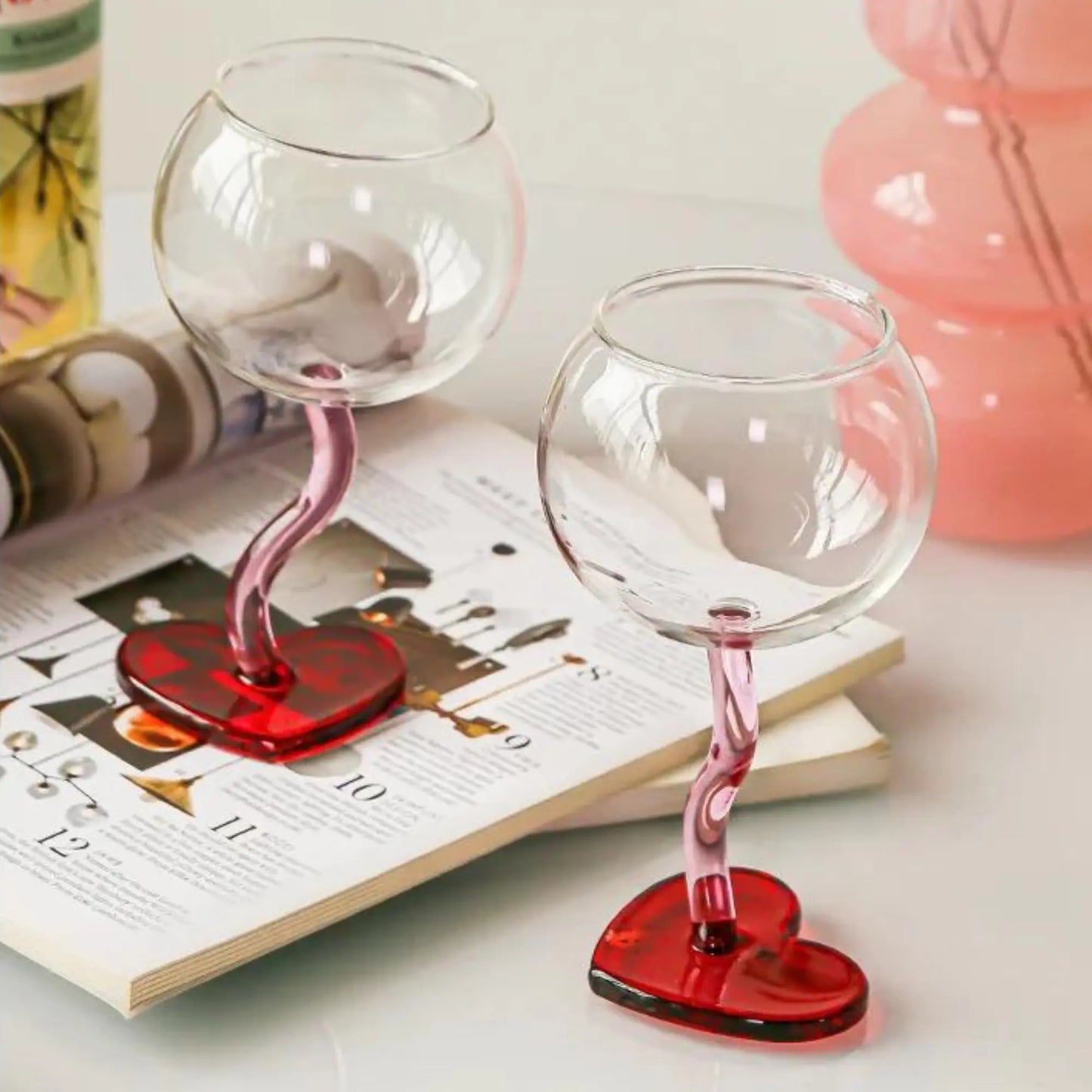 Love Heart Shape Wine Glass CreativeFemininity