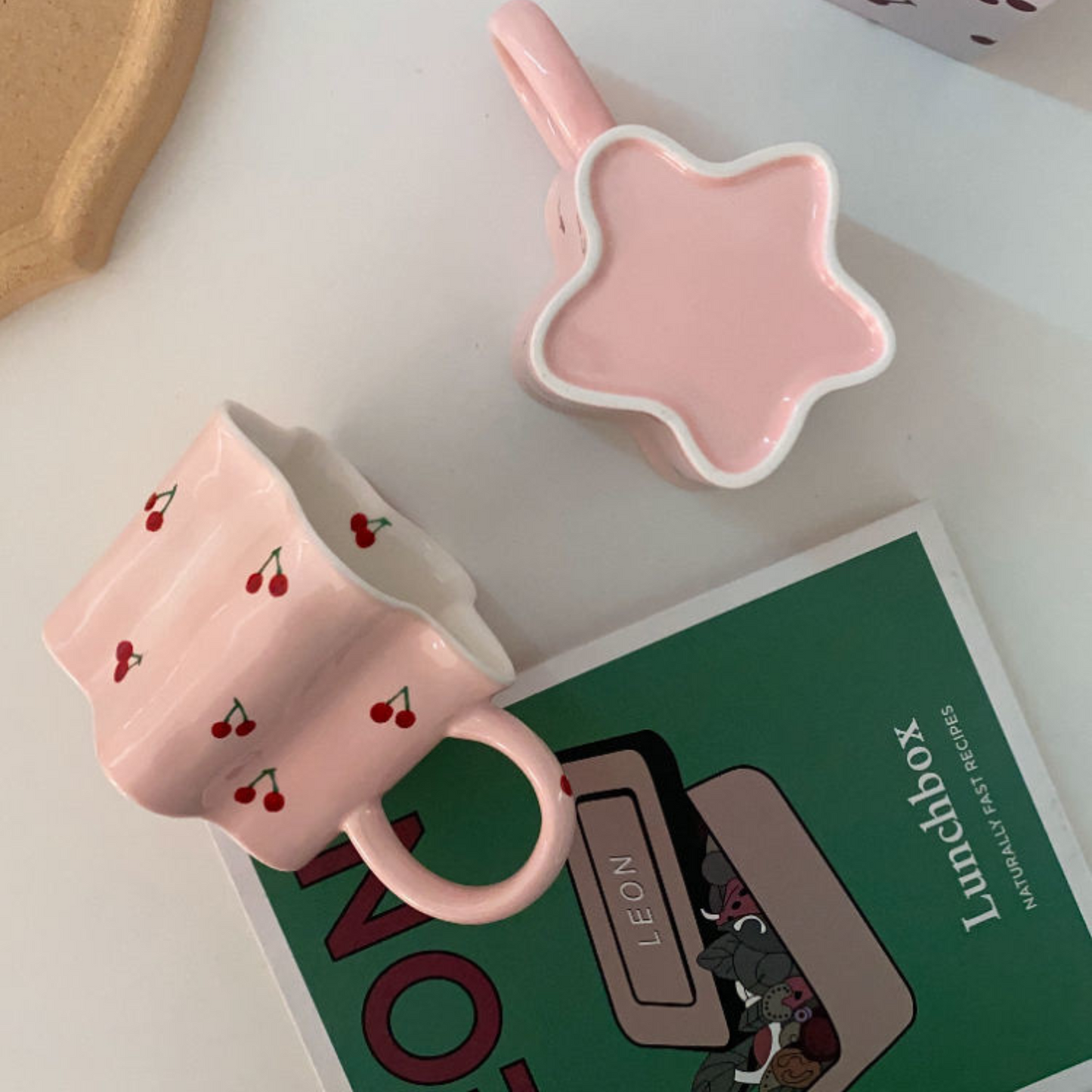 Pink Cherry Design Coffee Cup