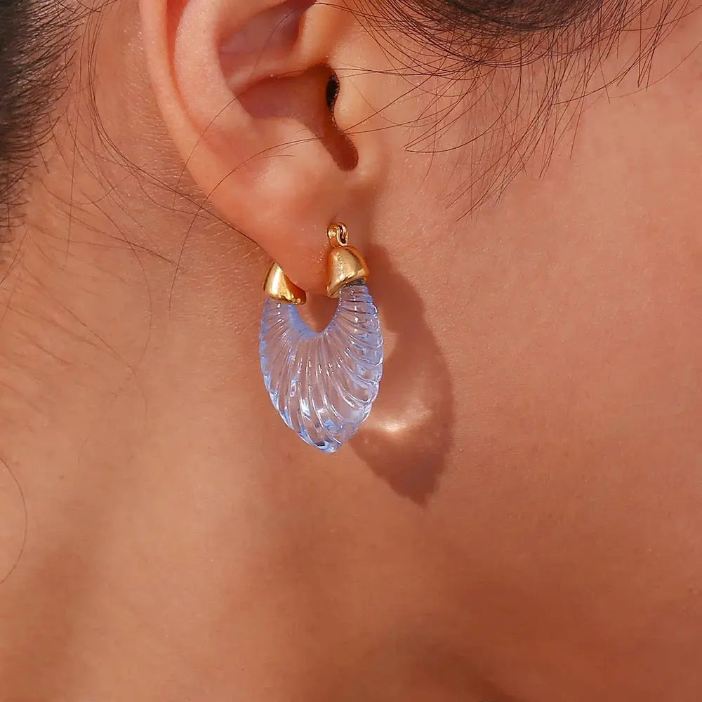 Colourful Resin Shell Earrings CreativeFemininity