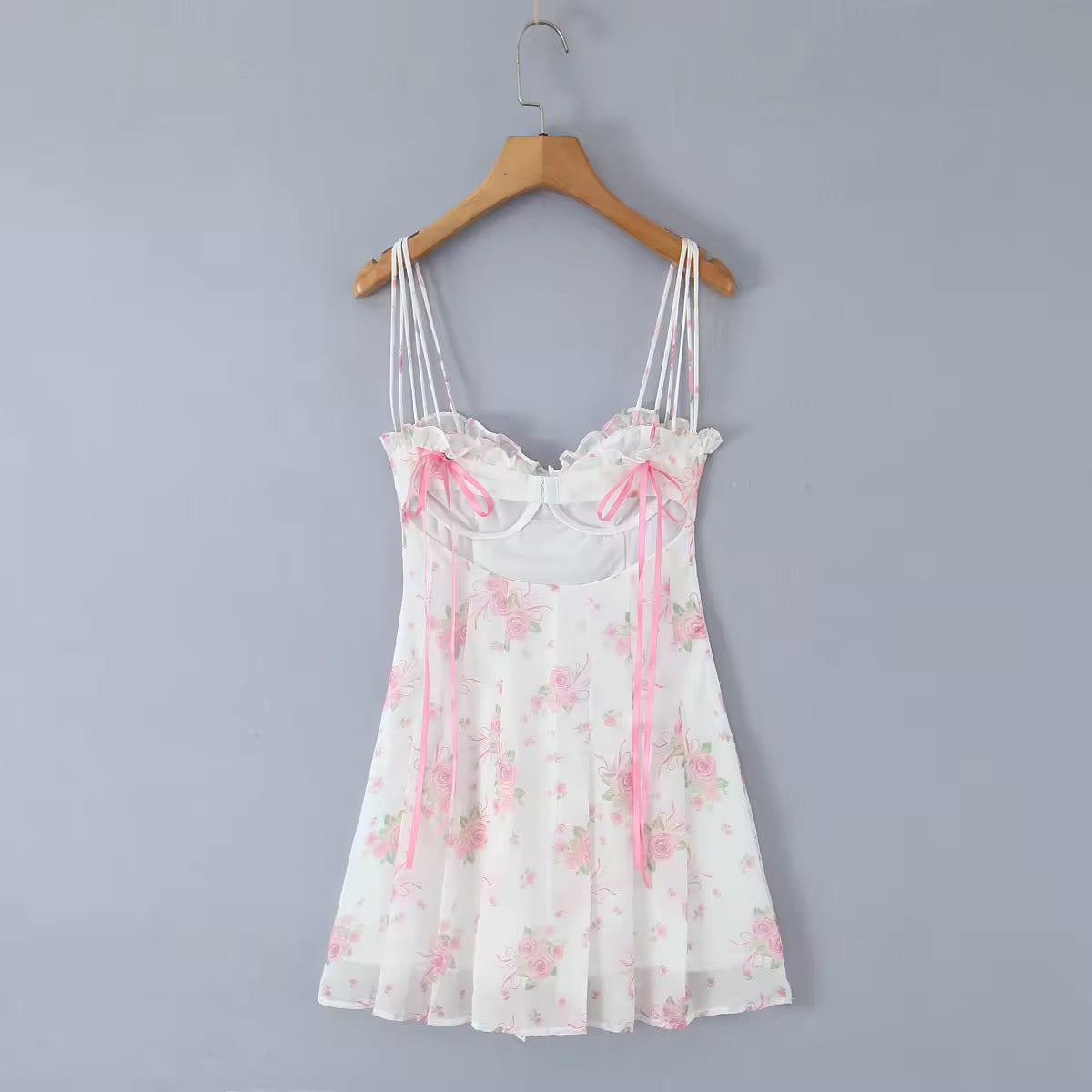 Pink Floral Lace Sun Dress