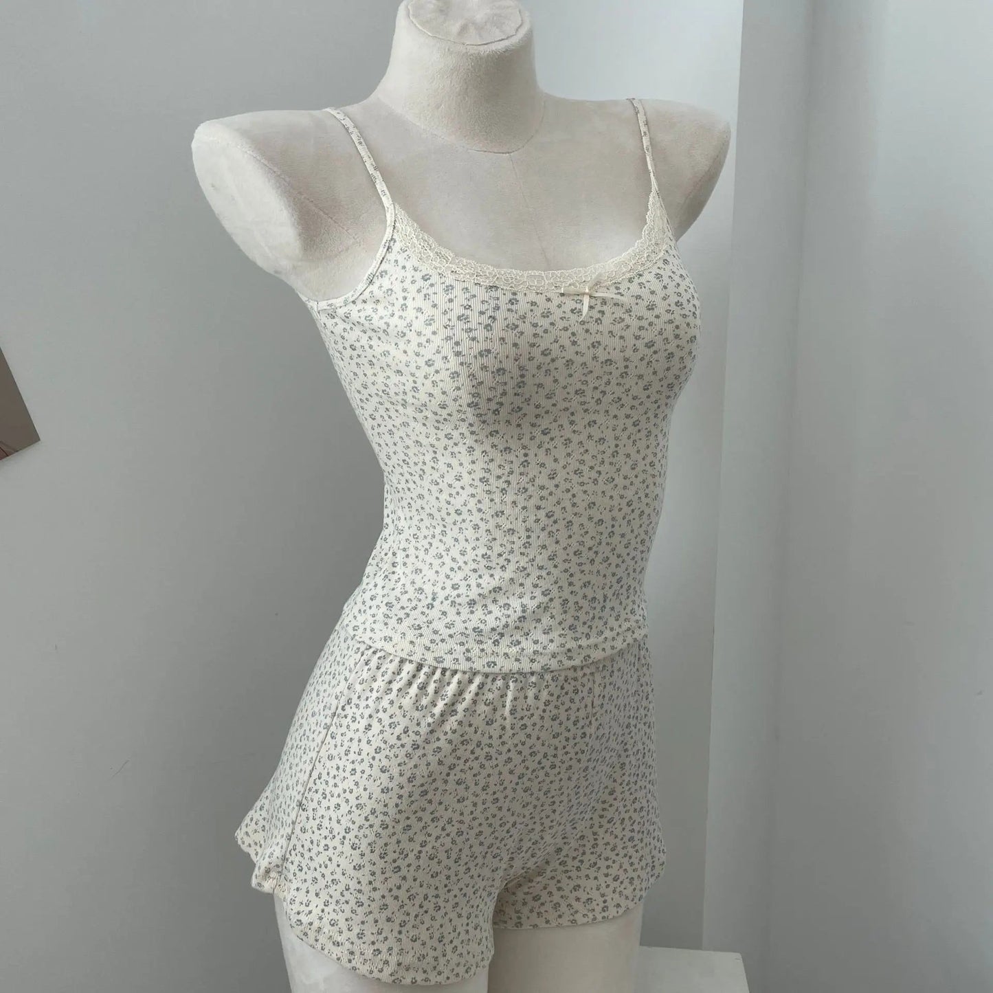 Floral Cotton Pointelle Cami