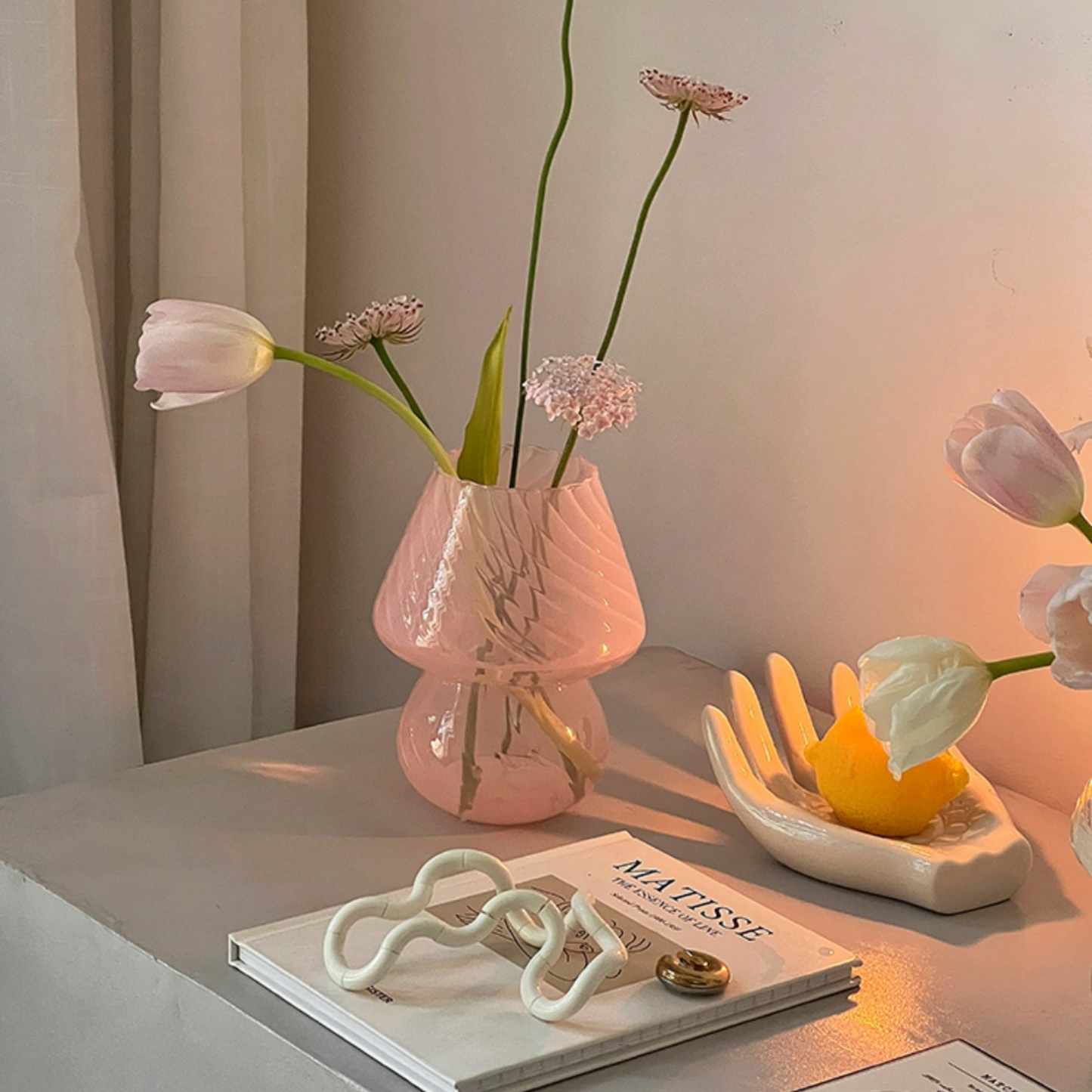 Mushroom Transparent Murano Vase