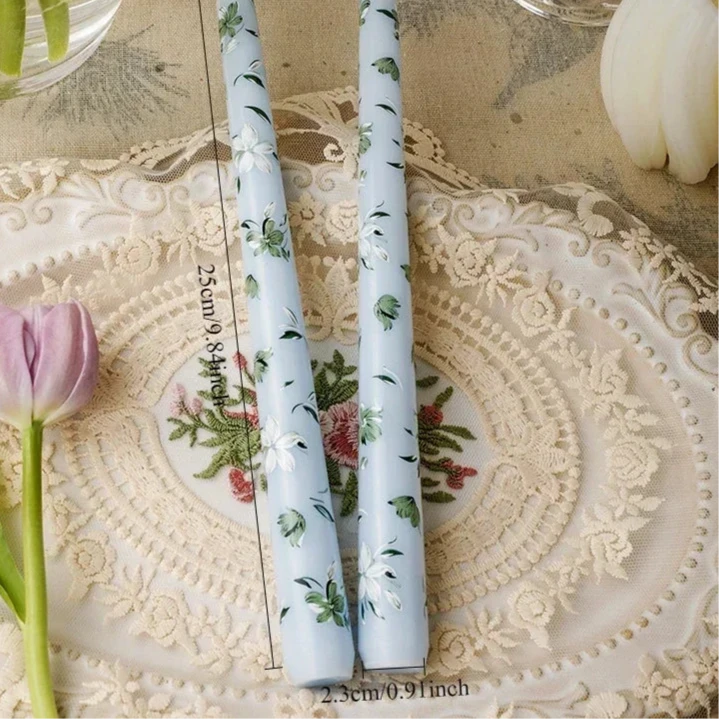 Blue tall pillar candle