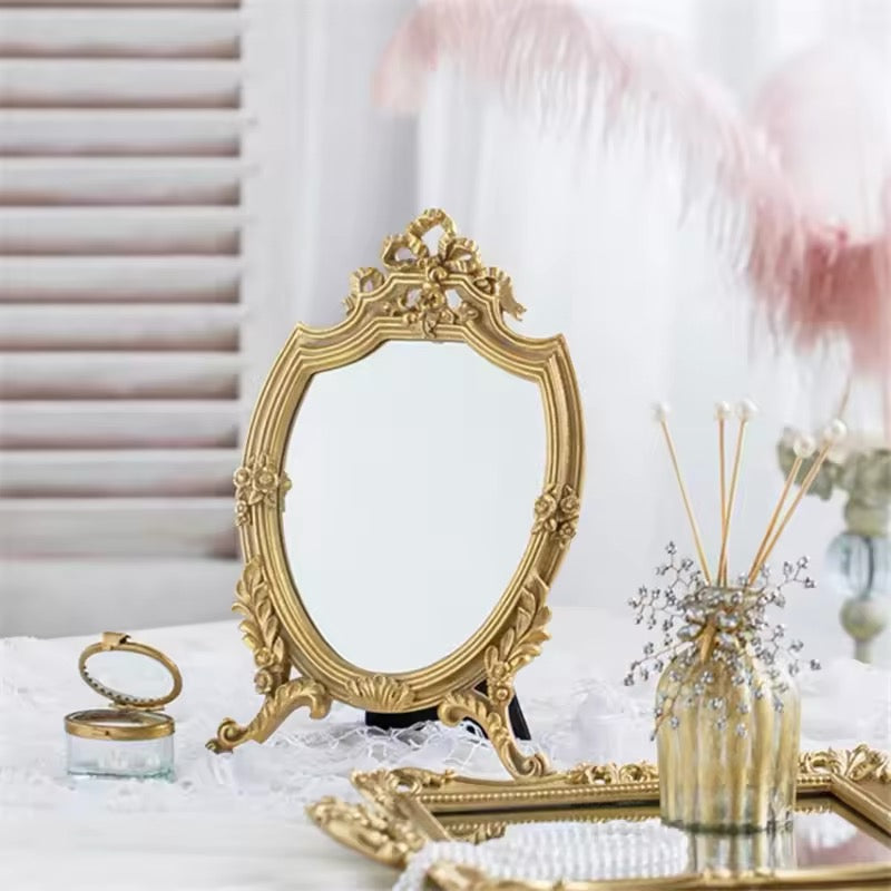 European Rococo Gold Vanity Mirror