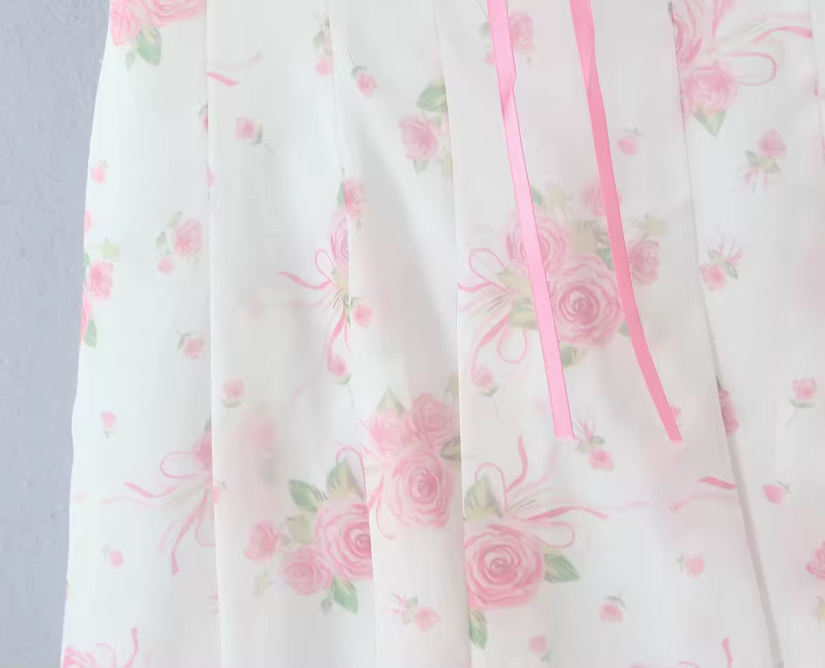 Pink Floral Lace Sun Dress