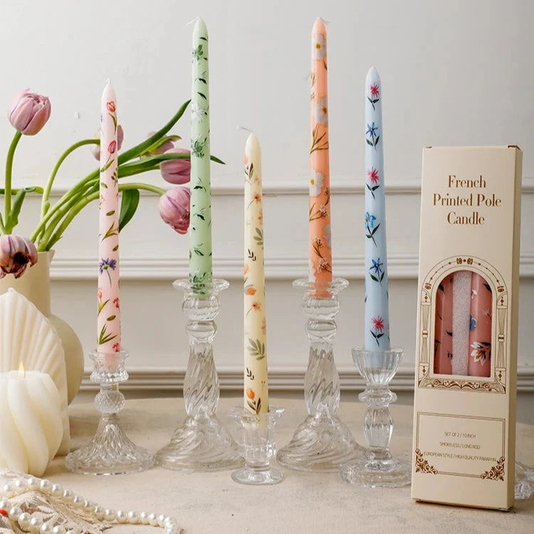 Floral long candles