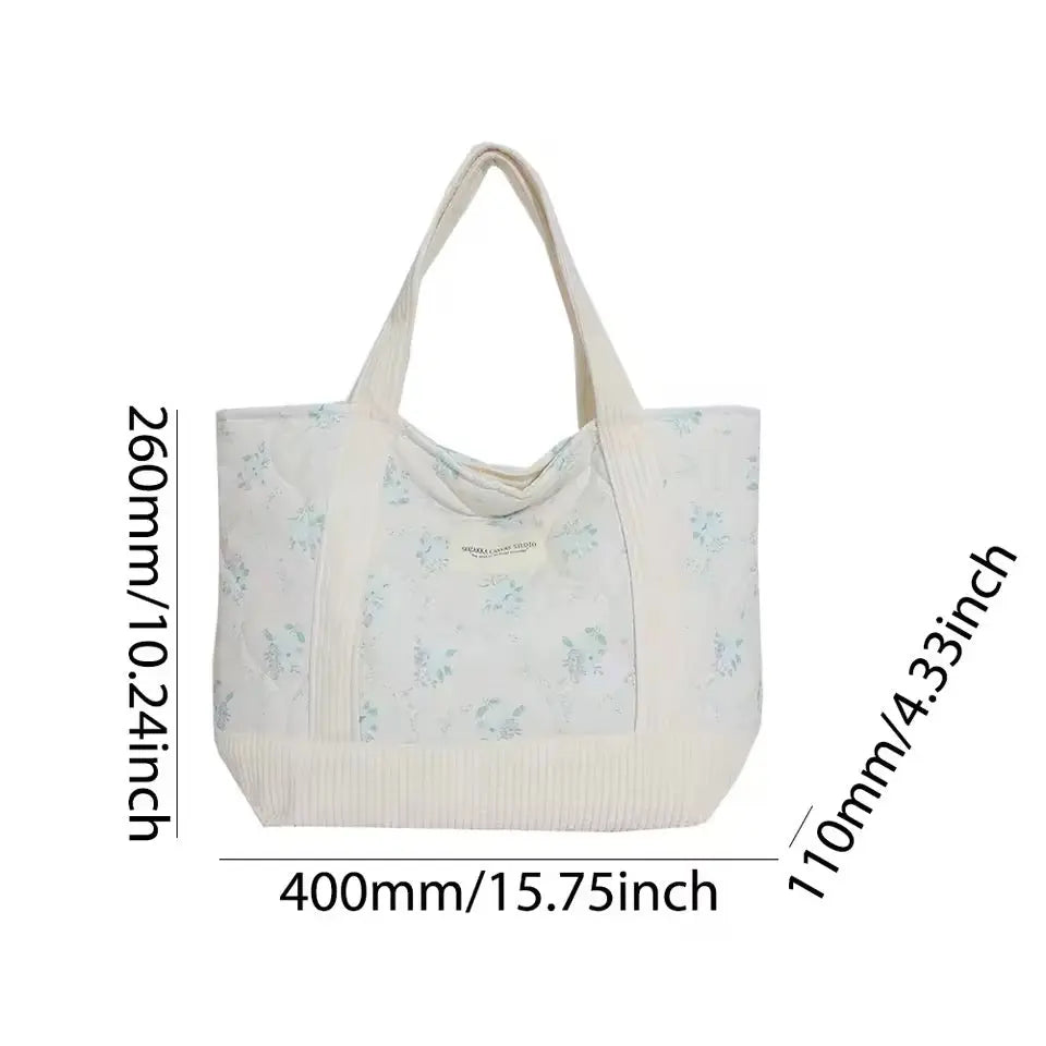 Everyday Floral Quilted Tote Bag CreativeFemininity