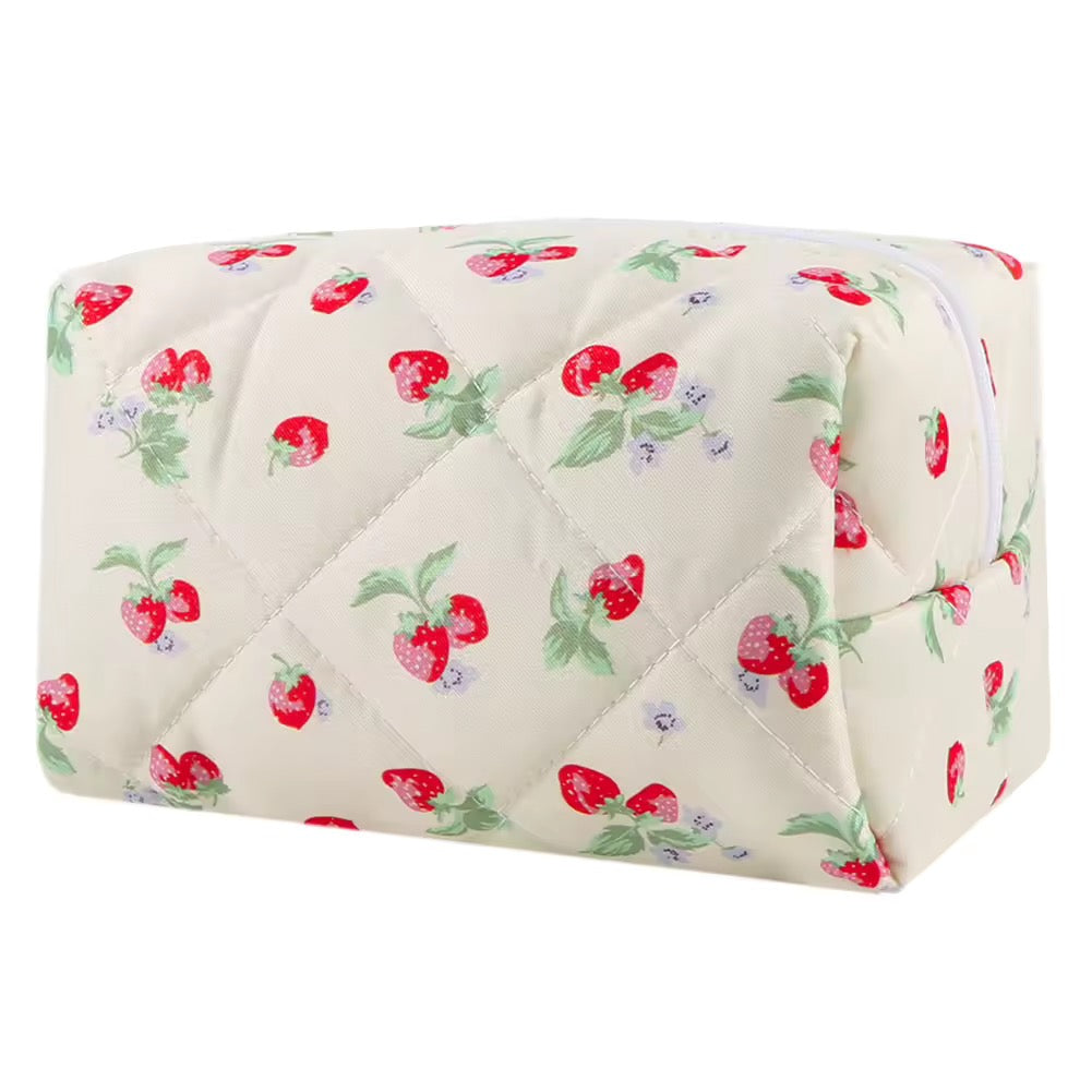 Quilted Strawberry Make Up Case Creative Femininity