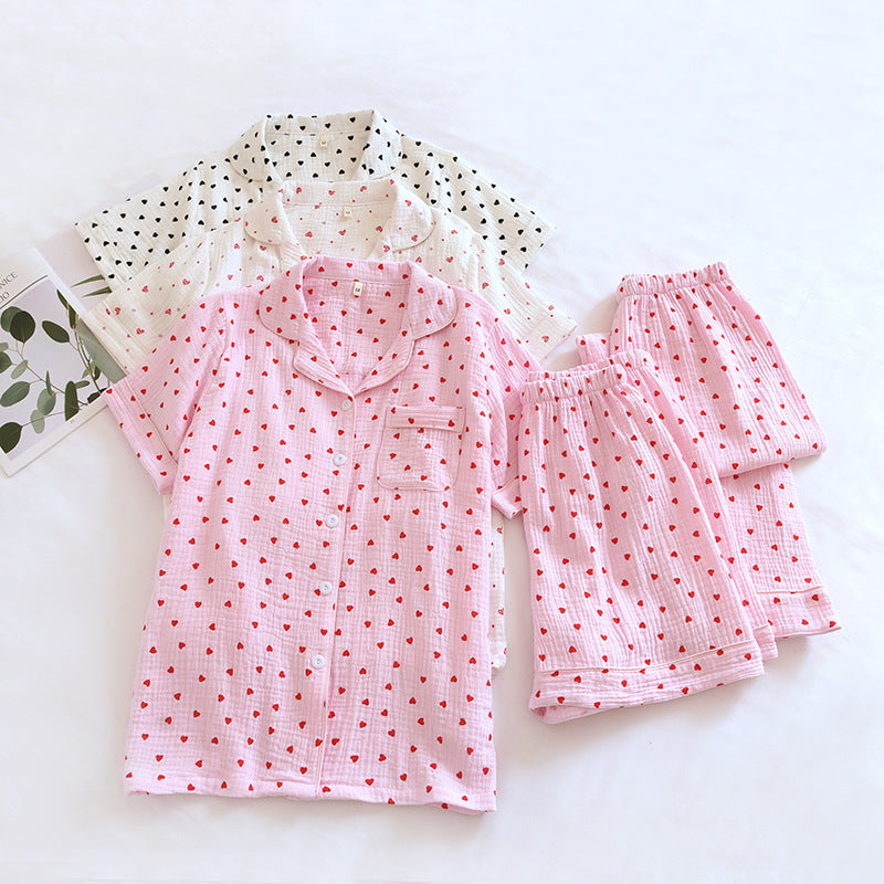 Pink & Red Love Heart 3 Piece Pyjama Set