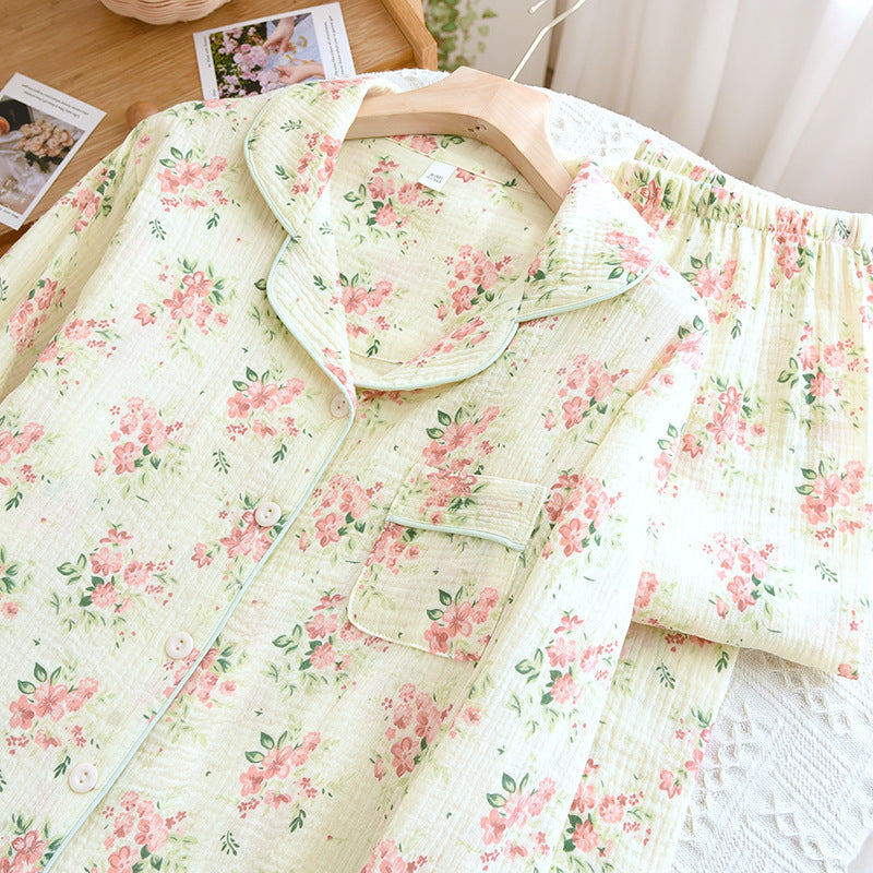 pink floral cottage core pyjamas