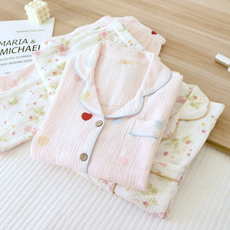 Pink Festive Cotton Gauze Pjs