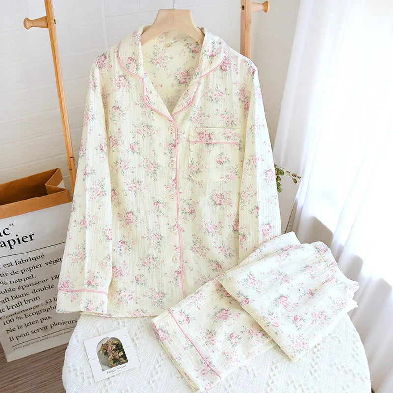 Pink floral pjs set