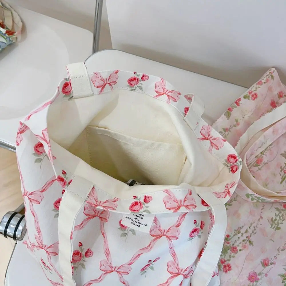 Pink Floral Vintage Tote Bags Creative Femininity