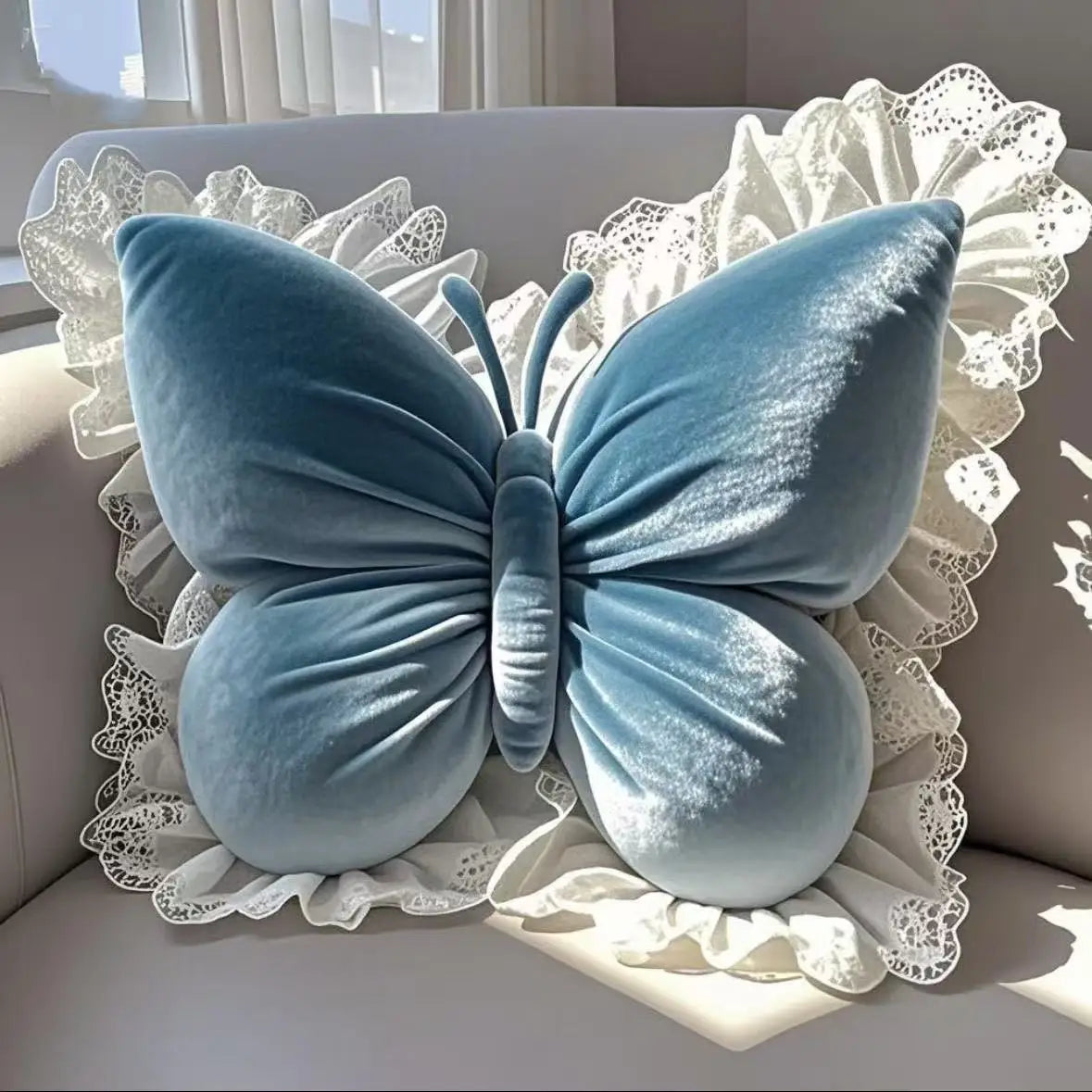 Velvet Butterfly Lace Pillow Creative Femininity