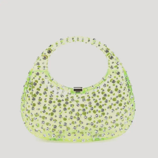 Diamanté Mini Acrylic Handbag - Rainbow/Blue/Lime CreativeFemininity