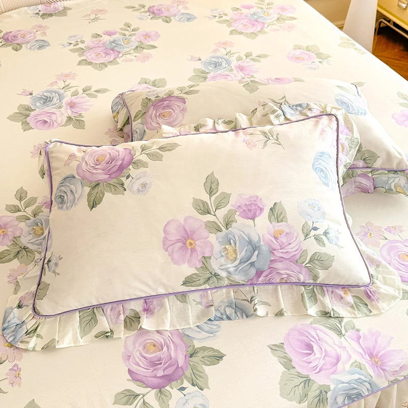 Romantic Floral Ruffle Pillowcases Creative Femininity