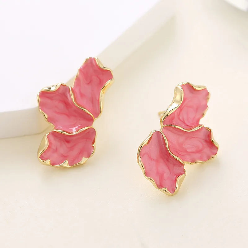 pink and gold earrings for holiday