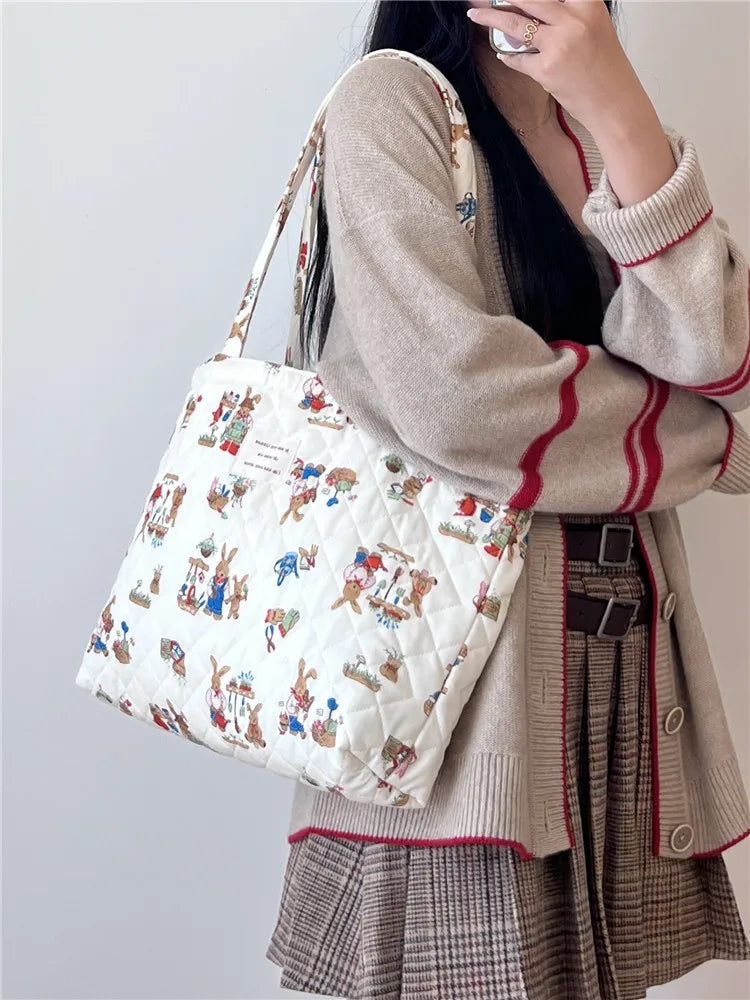 Teddybear Quilted Tote Bag