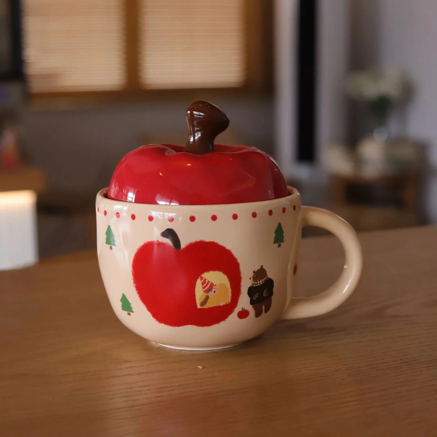 Apple Shape Coffee Cup Set Creative Femininity
