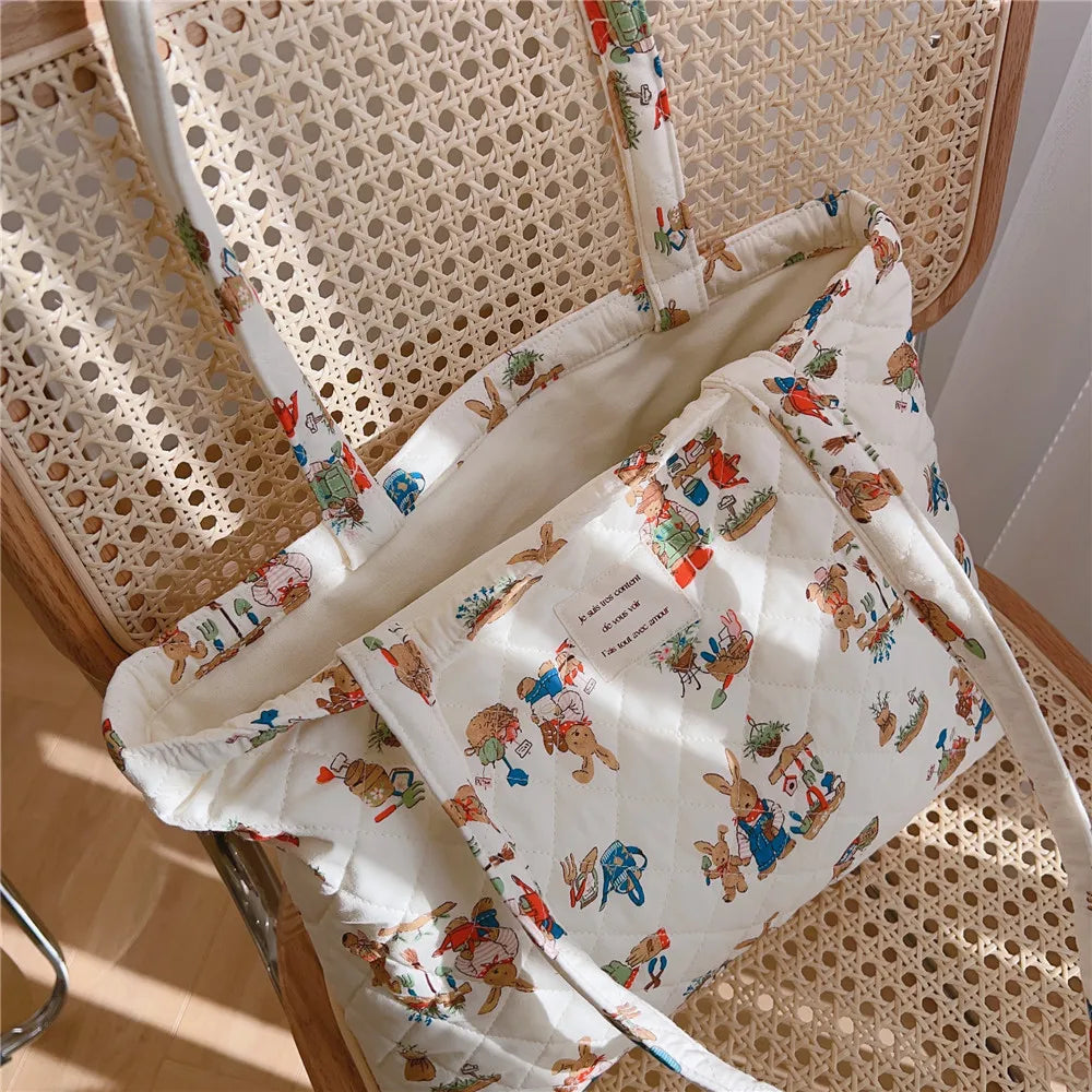 Teddybear Quilted Tote Bag