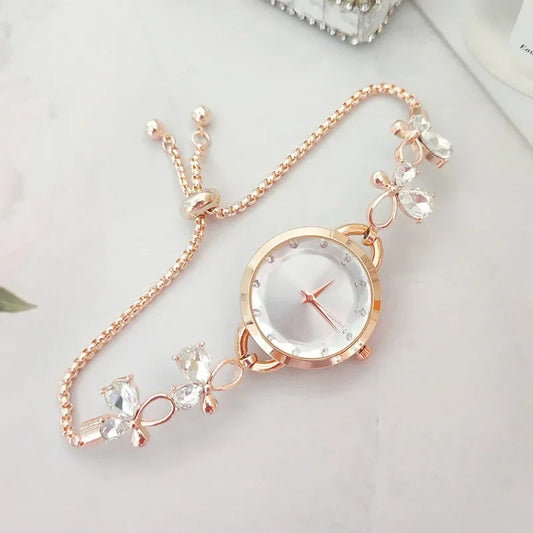 Pink Rose Gold Bracelet Watch Creative Femininity