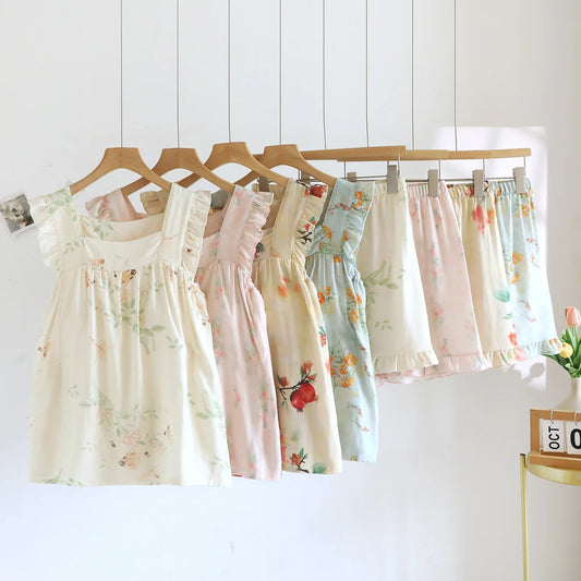 Bamboo Floral Top & Short Pyjama Set Creative Femininity