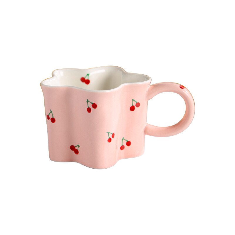 Pink Cherry Design Coffee Cup