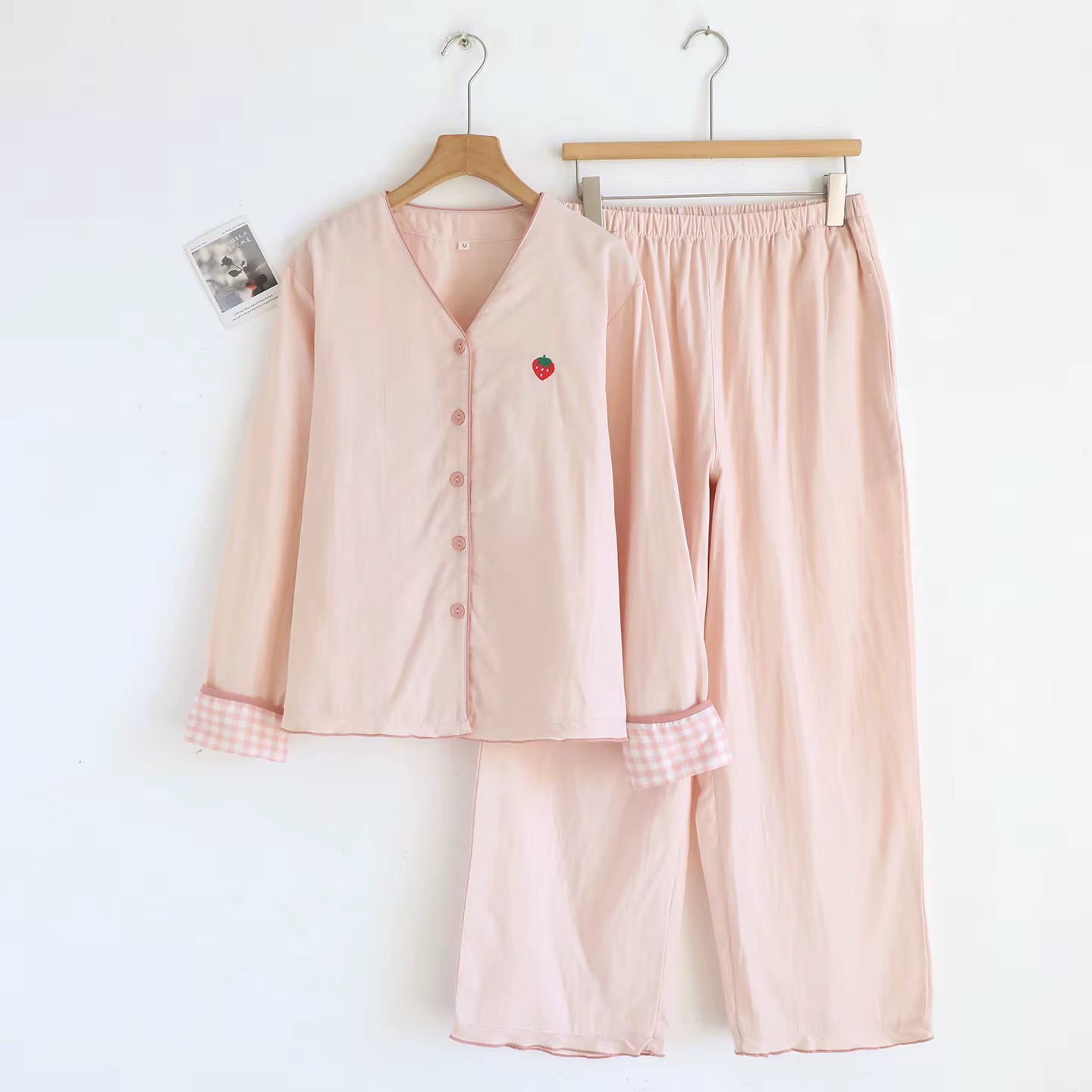 Strawberry Gingham Pyjama Set Creative Femininity
