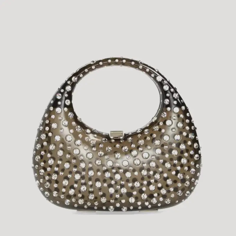Mini Acrylic Diamanté Handbag - Pink/Clear/Black CreativeFemininity