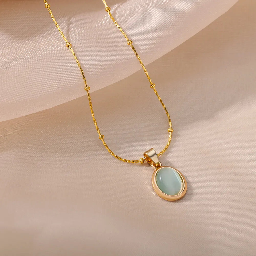 Aqua 18K Gold Pendant Necklace