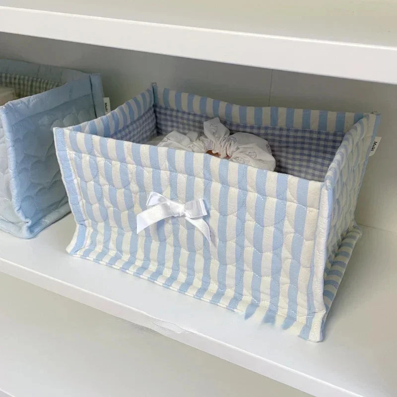 Quilted Fabric Square Storage Baskets