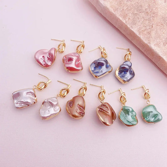 Baroque Pearlescent Drop Earrings - All Colours Creative Femininity