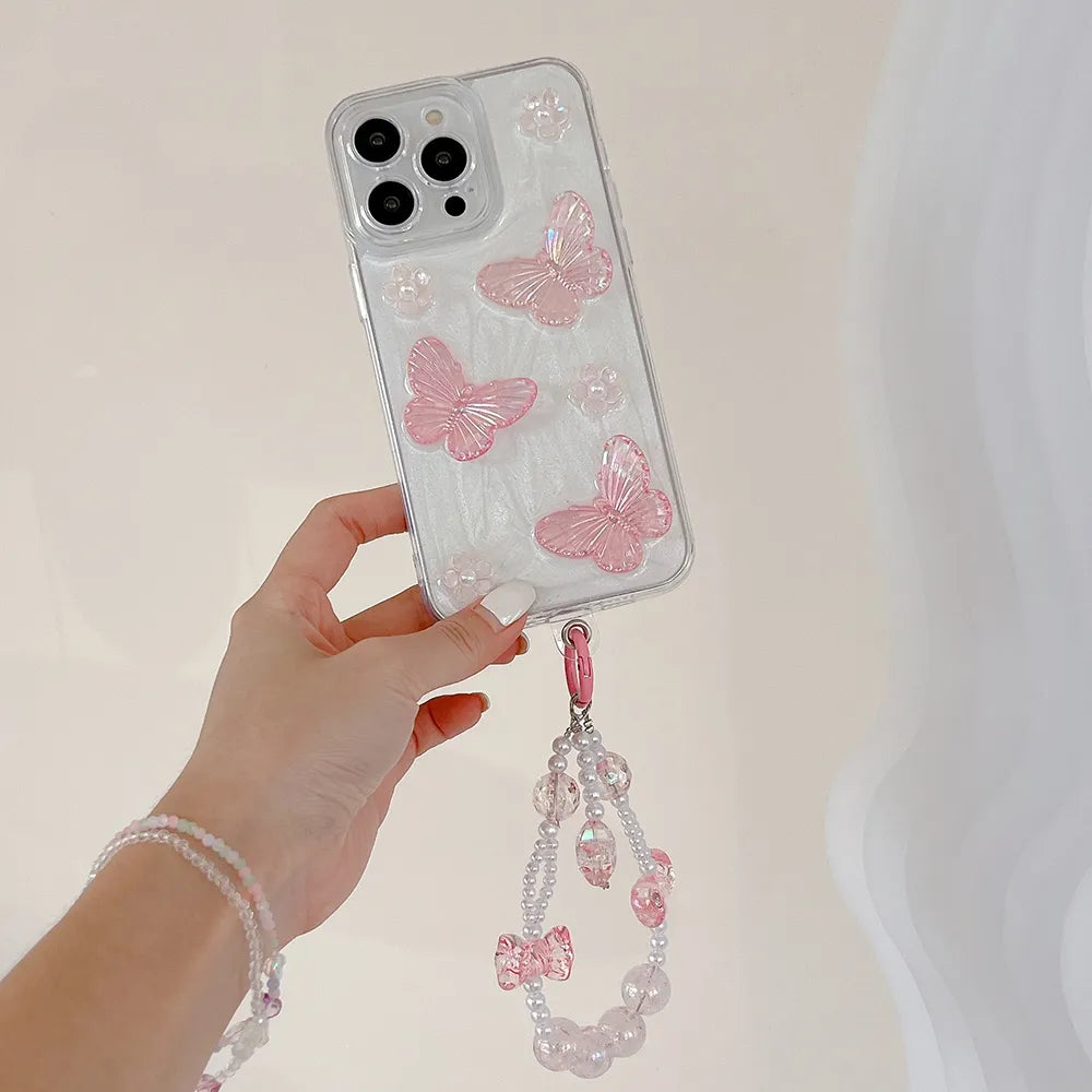 pink butterfly phone case