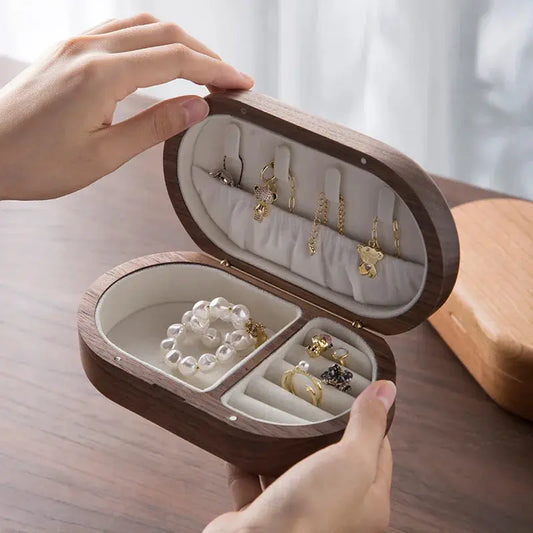 Oval Mini Wooden Jewellery Box CreativeFemininity
