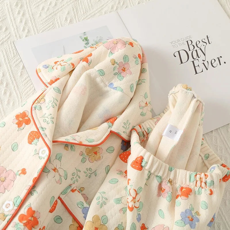 Strawberry & Flower Print Pjs