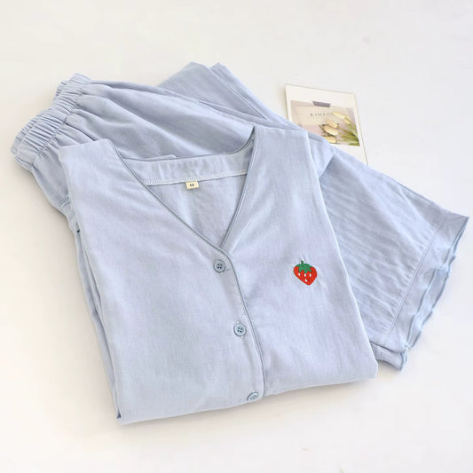 Strawberry Gingham Pyjama Set Creative Femininity