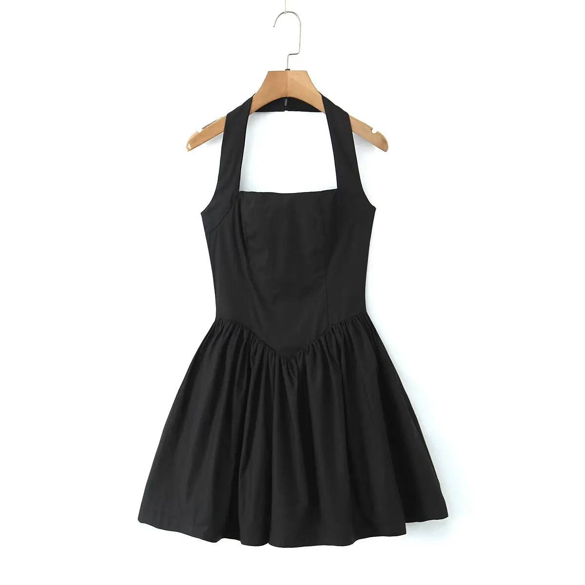 Lemon Halter Mini Sundress - Yellow/White/Black