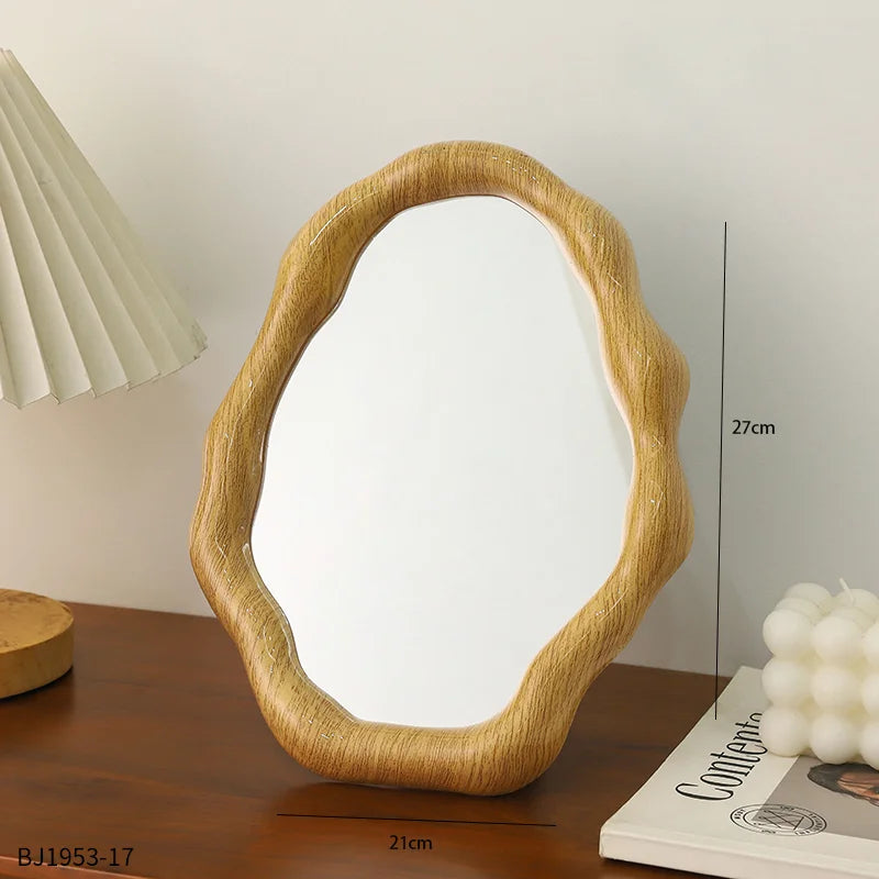 Irregular Wooden Vanity Mirror Creative Femininity