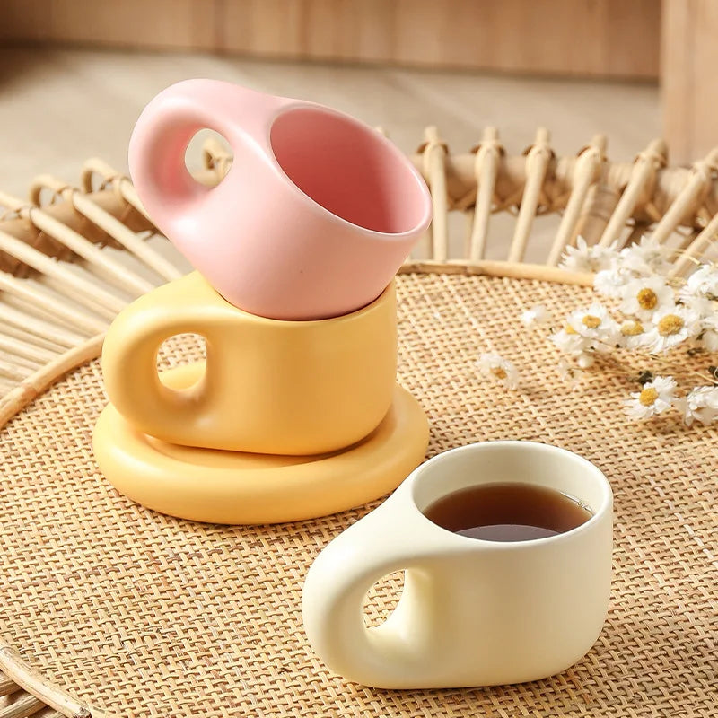 chubby fat mug and saucer