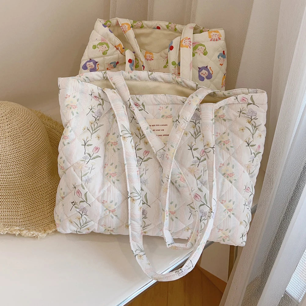 Summer Quilted Floral Tote Bag - All Colours