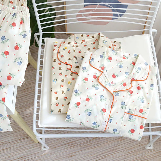 Long Sleeve Teddybear Pjs Creative Femininity