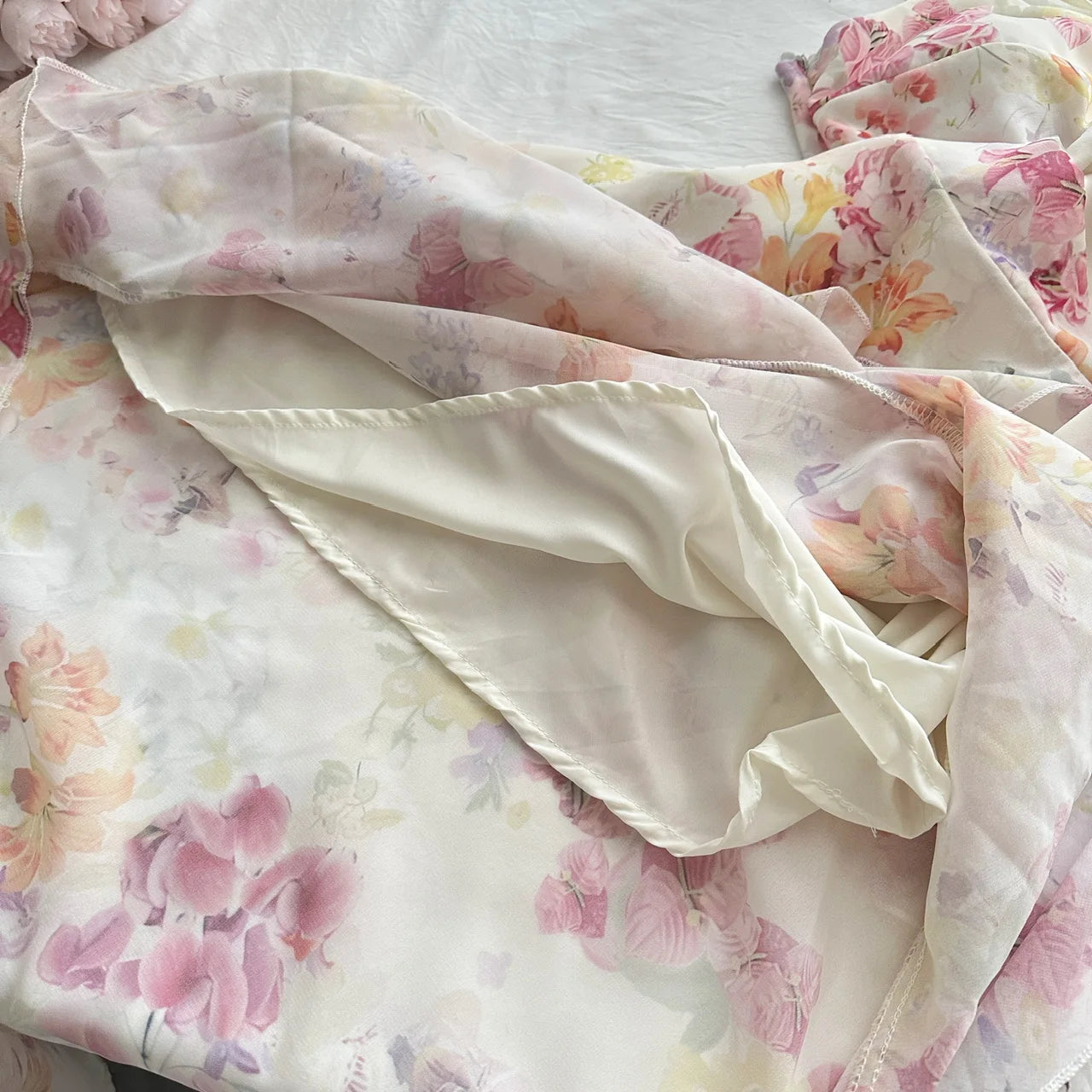 Floral Cut Out Cami Dress With Ruffles Creative Femininity
