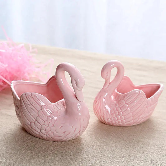 Pink Swan Candle Holder
